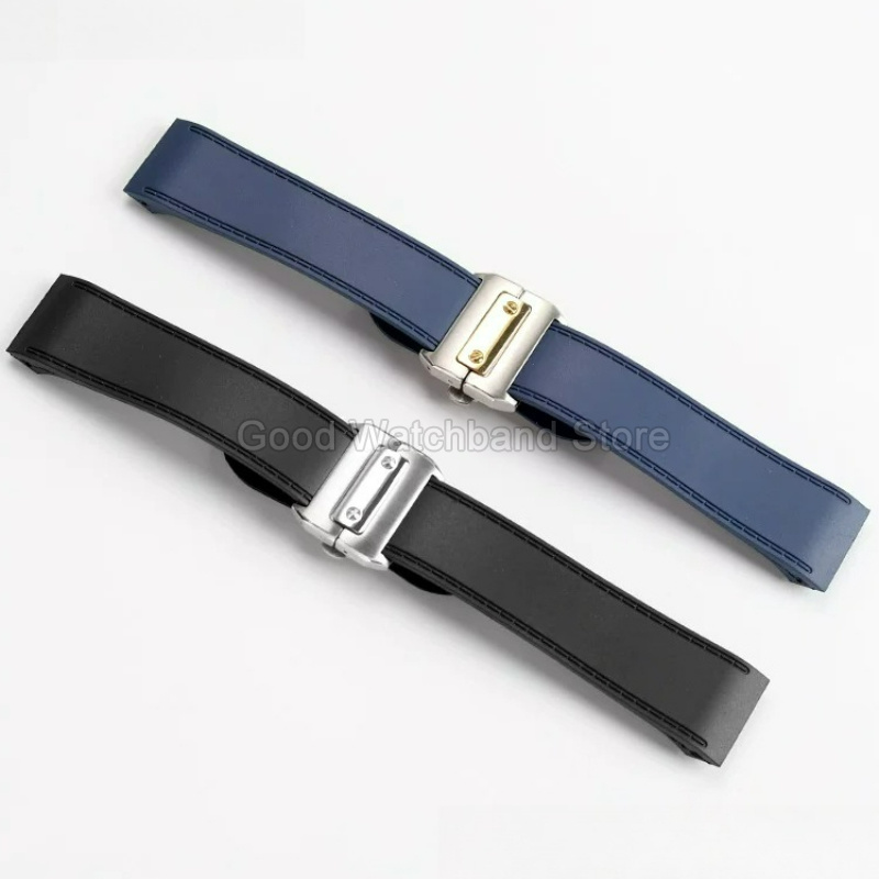 Black Blue High Quality Rubber - Cartier Watch Santos 评论和价格