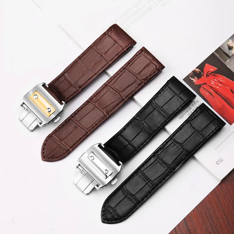 High Quality Cowhide Watch Str - Cartier Watch Santos 评论和价格