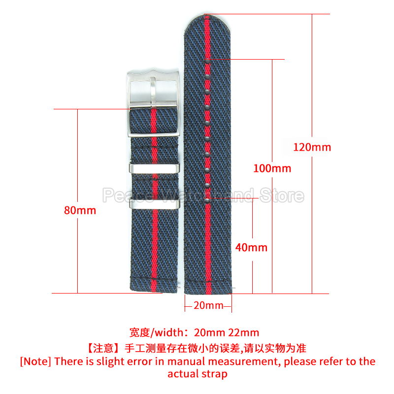 20 22mm Khaki Blue Red Nylon B - Nato Strap Nylon 评论和价格