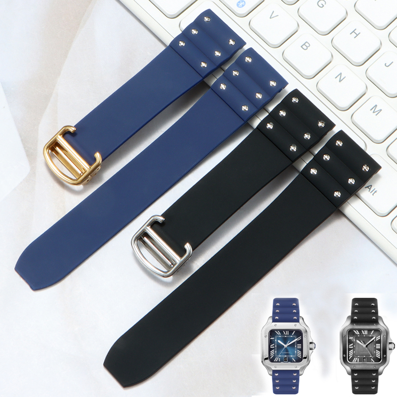 High quality Rubber watchband  - Cartier Watch Santos 评论和价格